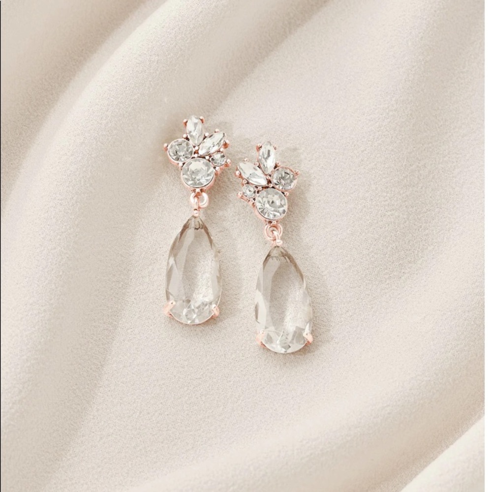 Olive and Piper Tuyet Drop Earrings - Rose Gold